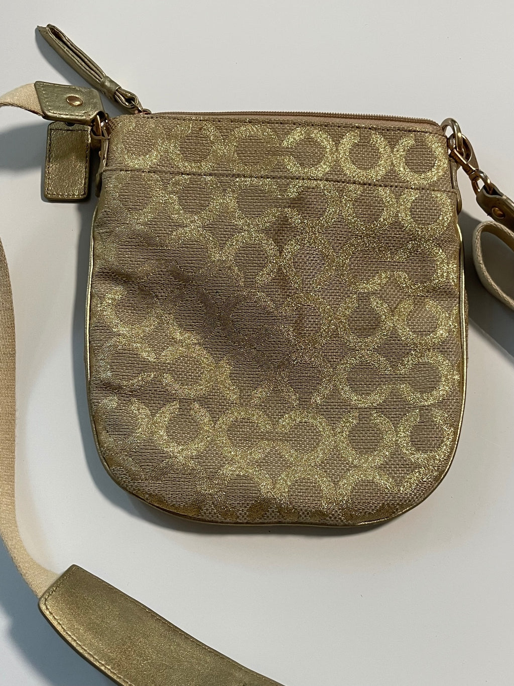 Coach Signature Gold Crossbody Bag