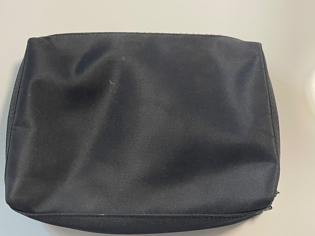 Chanel Parfums Black Cosmetic Bag with Zipper Pockets