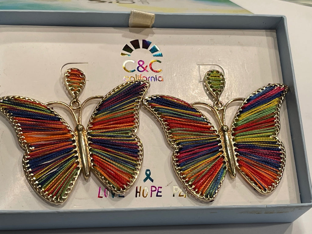 C&C California Rainbow Butterfly Earrings