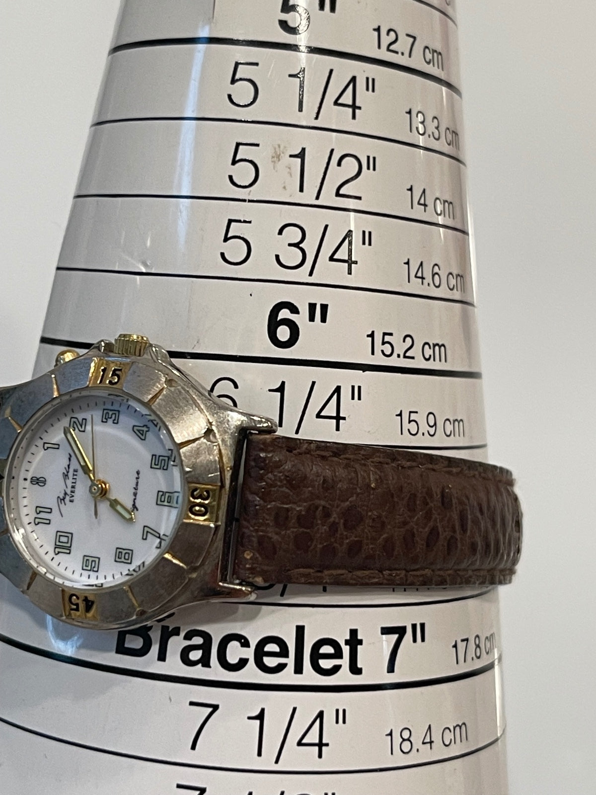 Bill Blass Everlite Signature Watch Two Tone w/ Leather Band