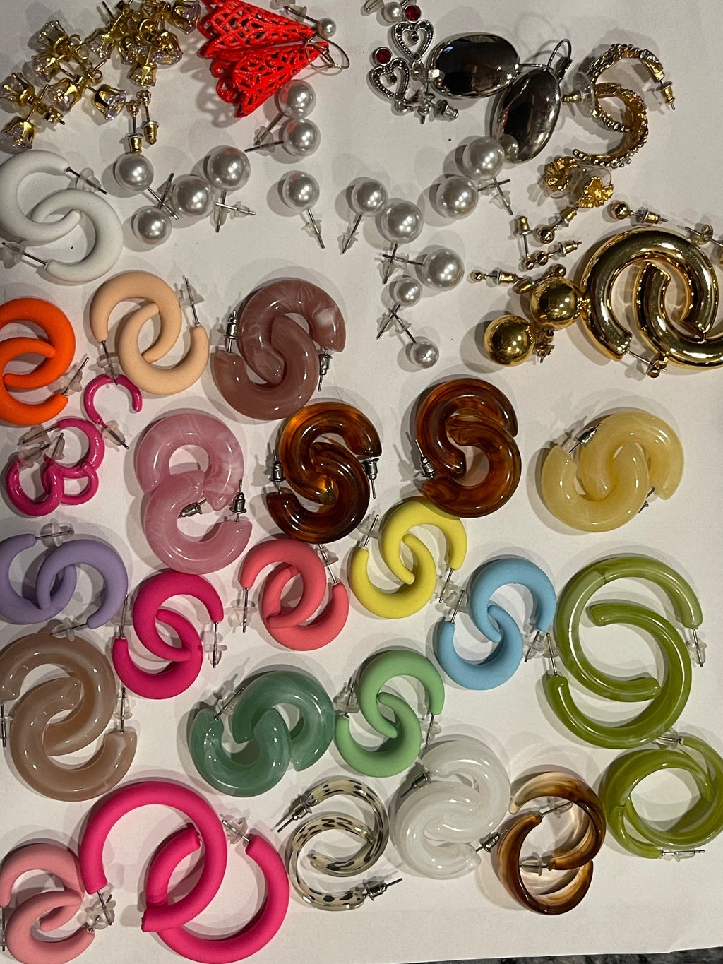 50 Pair Costume Jewelry Earring Lot – 100 Pc Colorful