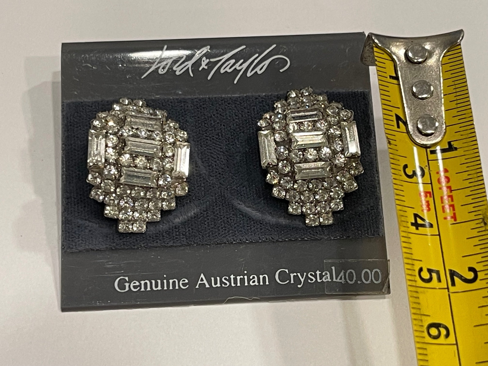 Vintage Lord & Taylor Austrian Crystal Earrings NOS