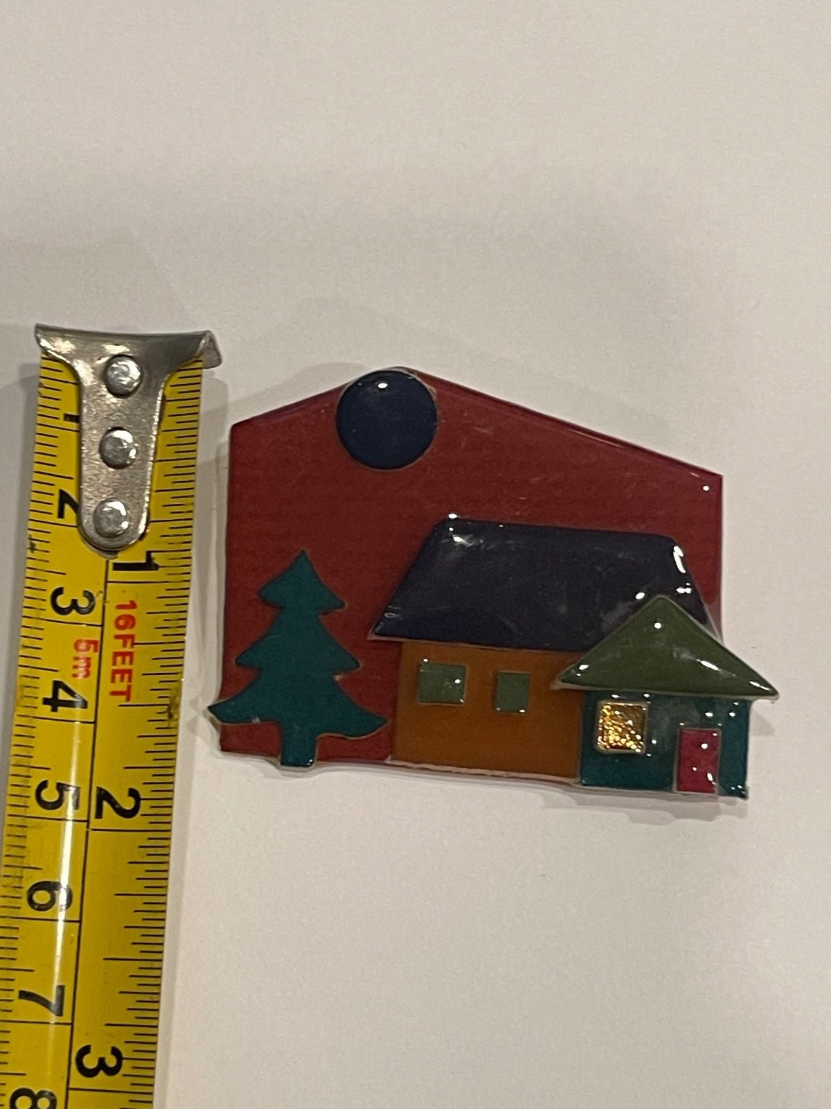 Vintage House Pins by Lucinda Enamel Brooch
