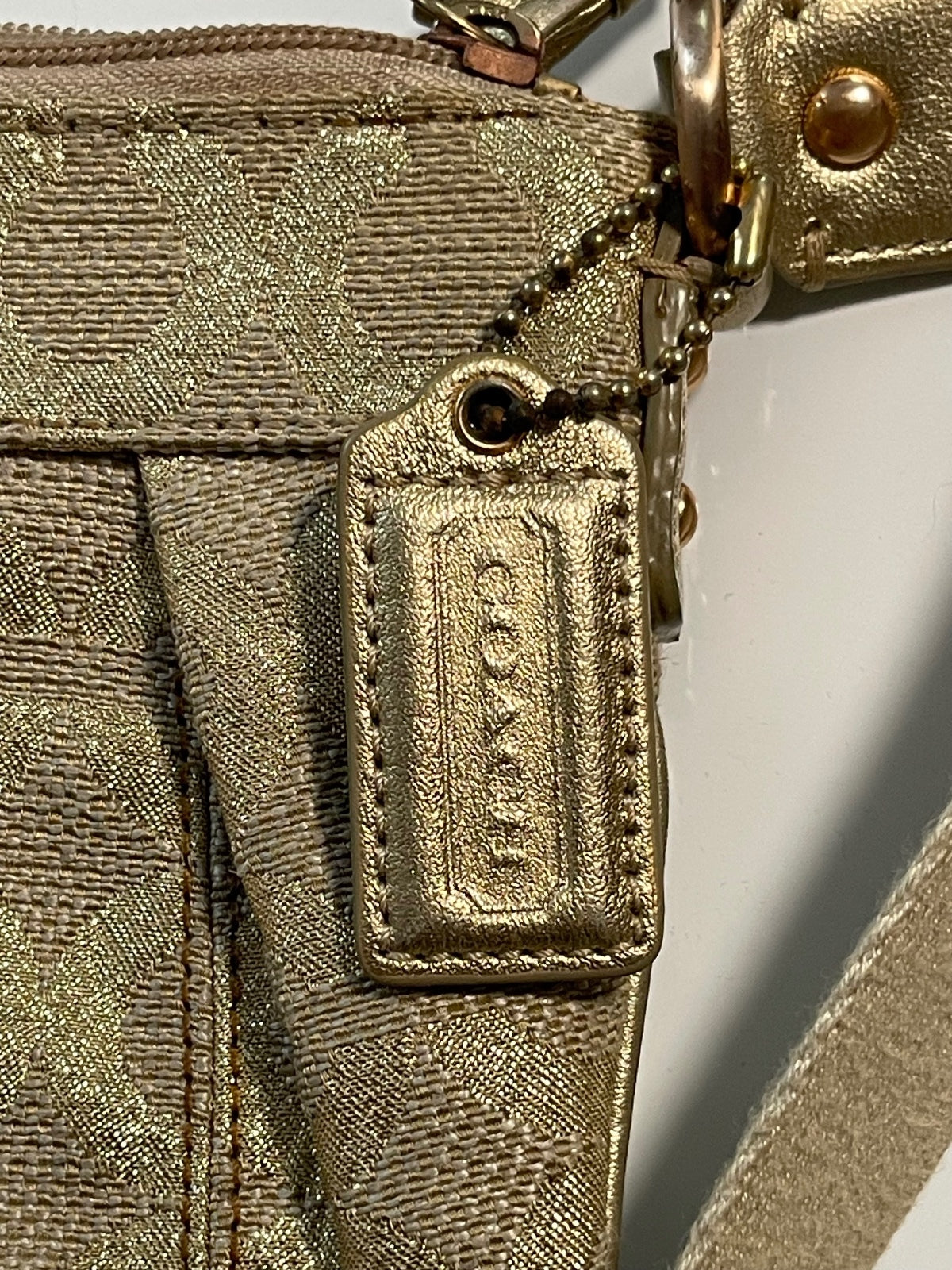 Coach Signature Gold Crossbody Bag