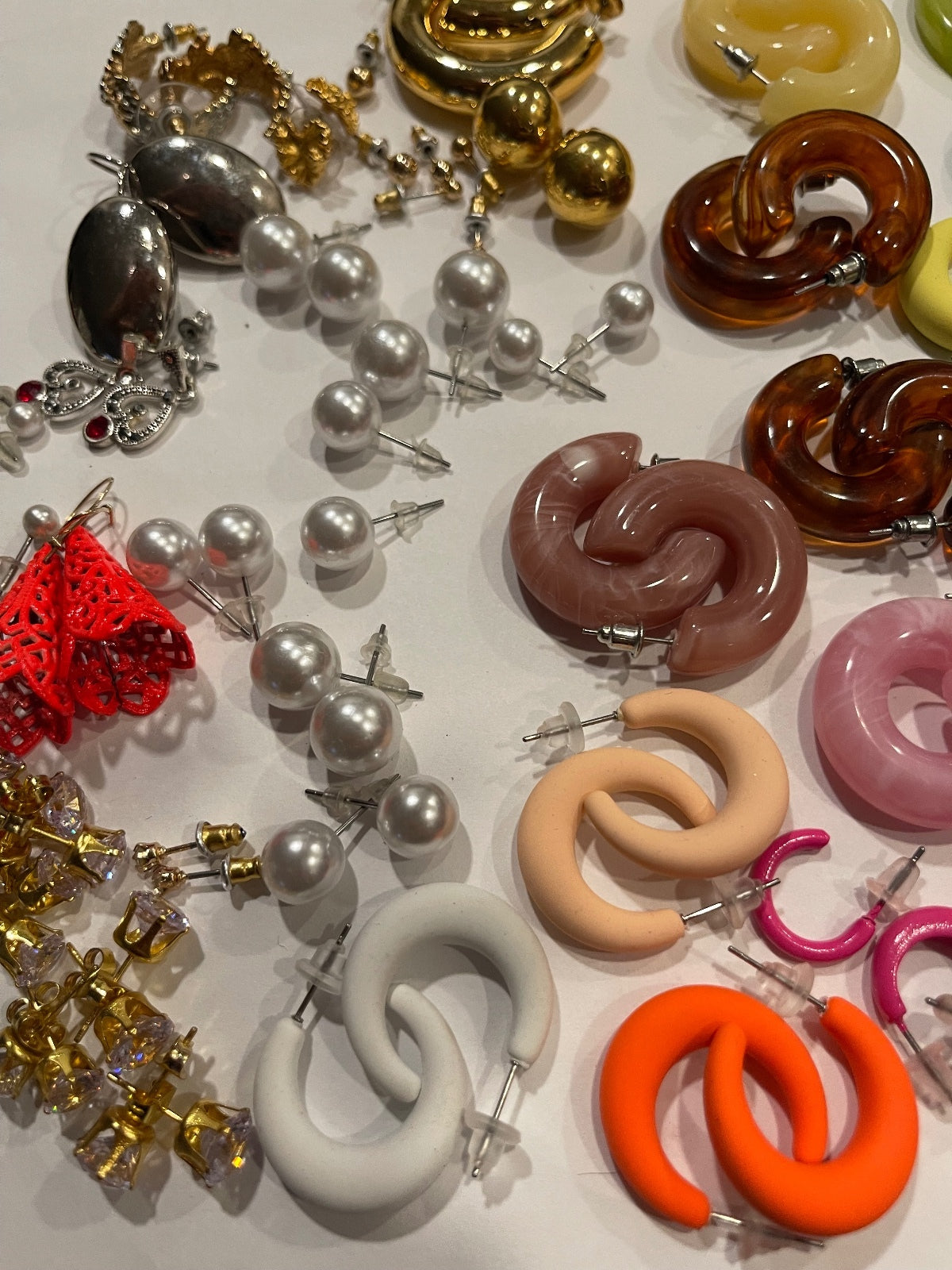 50 Pair Costume Jewelry Earring Lot – 100 Pc Colorful