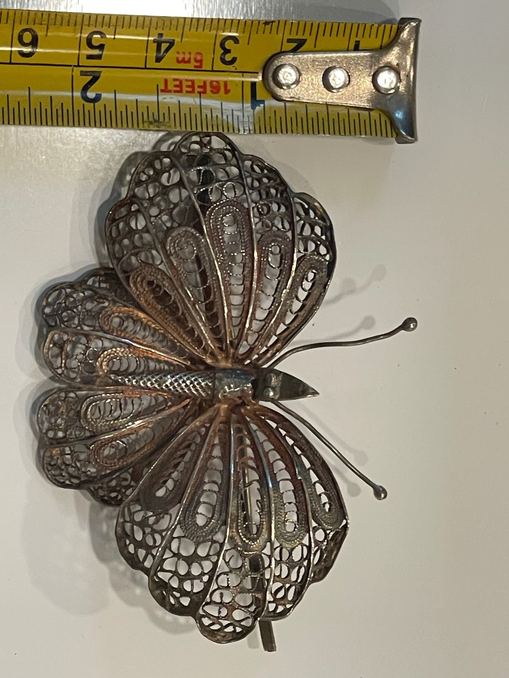 Antique Vintage Filigree Butterfly Brooch needs Repair