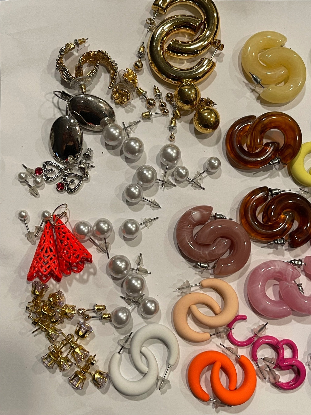 50 Pair Costume Jewelry Earring Lot – 100 Pc Colorful