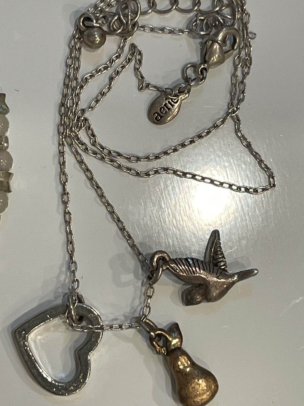 Silver Tone Jewelry Lot 5 Necklaces 1 Bracelet Mixed Fashion Jewelry