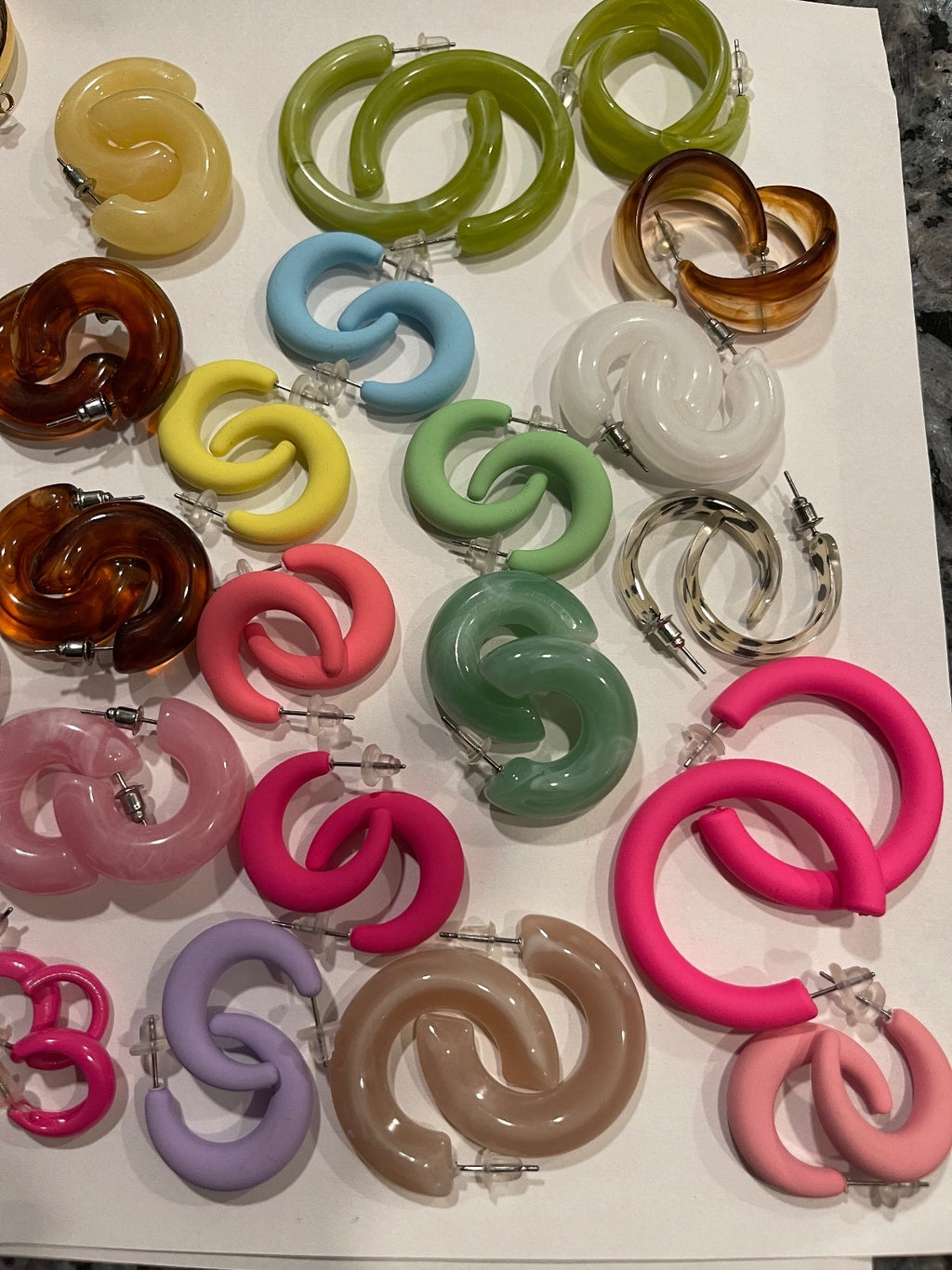 50 Pair Costume Jewelry Earring Lot – 100 Pc Colorful