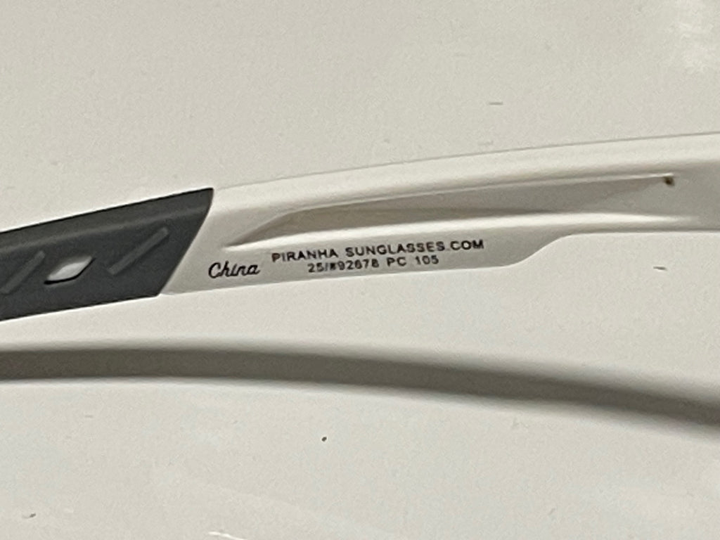 Piranha PC 105 White Sport Shield Sunglasses Gray Lens