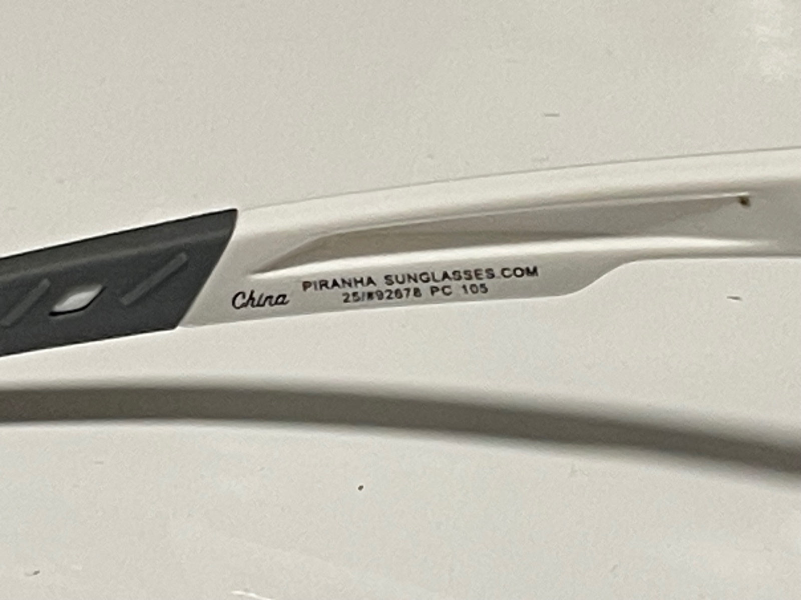 Piranha PC 105 White Sport Shield Sunglasses Gray Lens