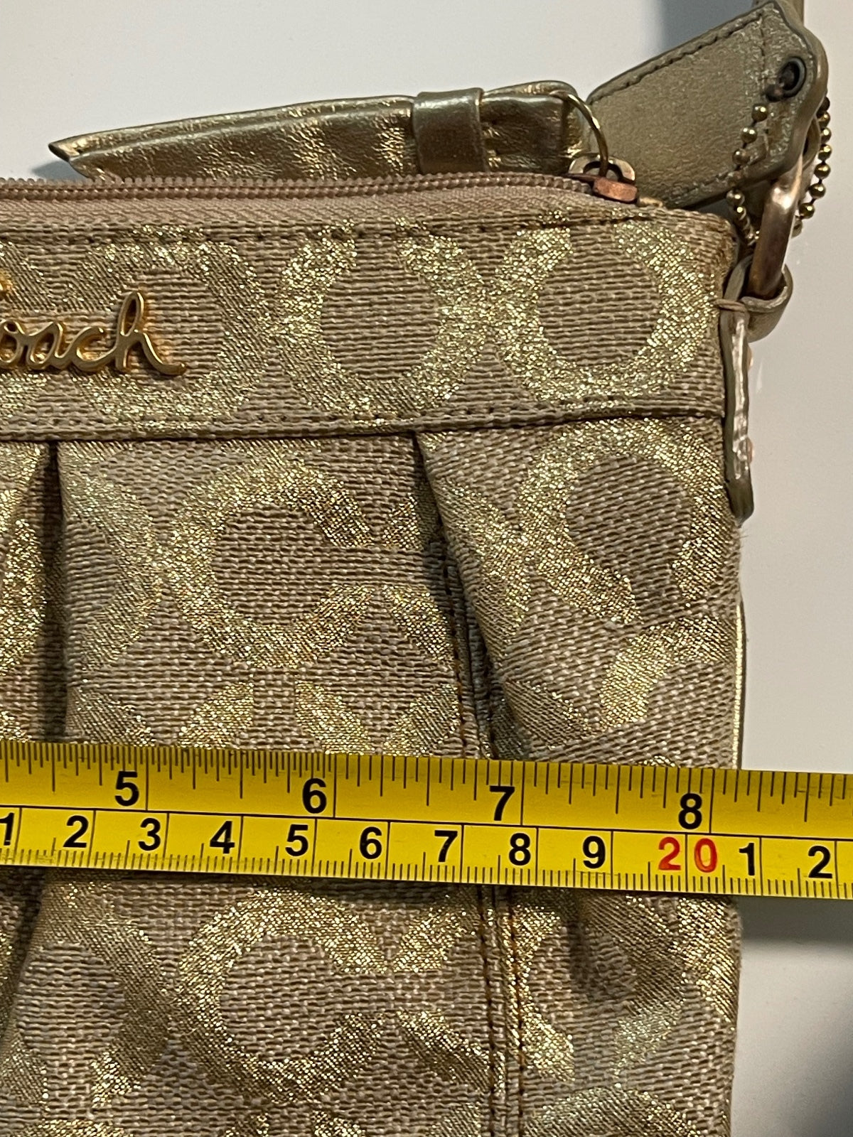 Coach Signature Gold Crossbody Bag