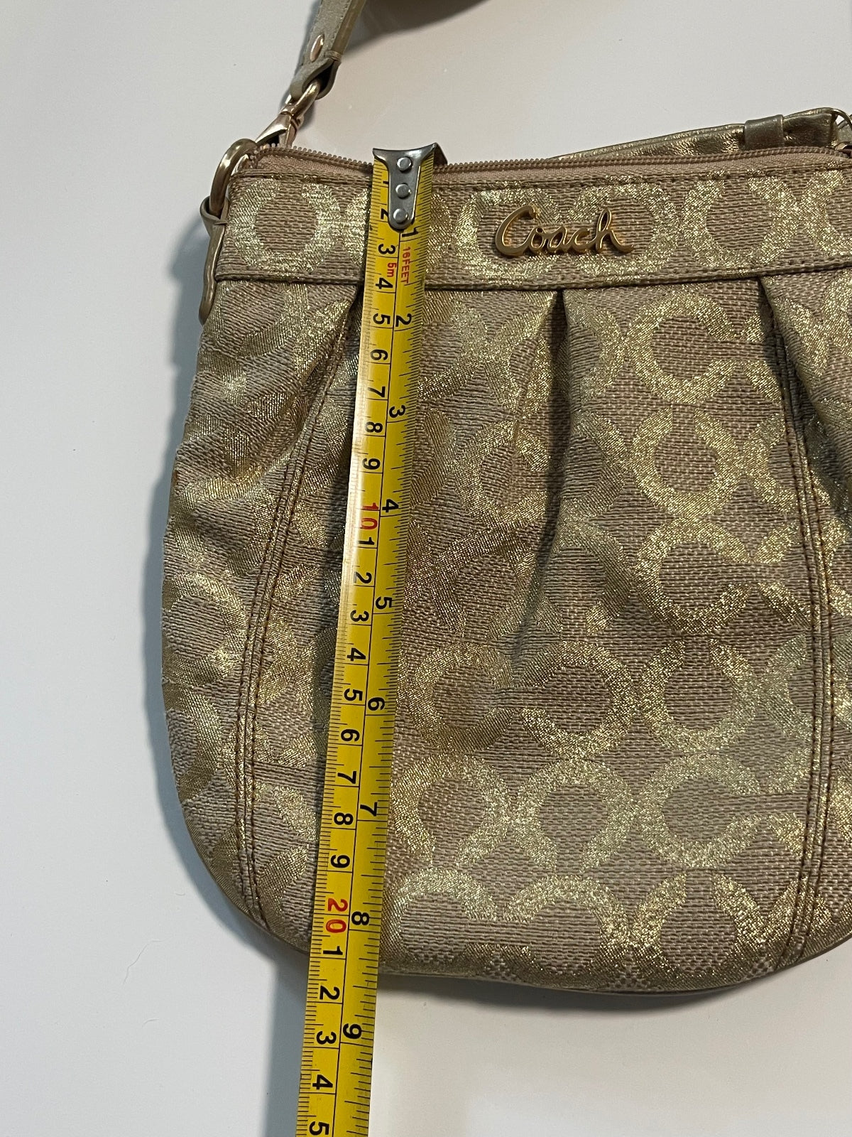 Coach Signature Gold Crossbody Bag
