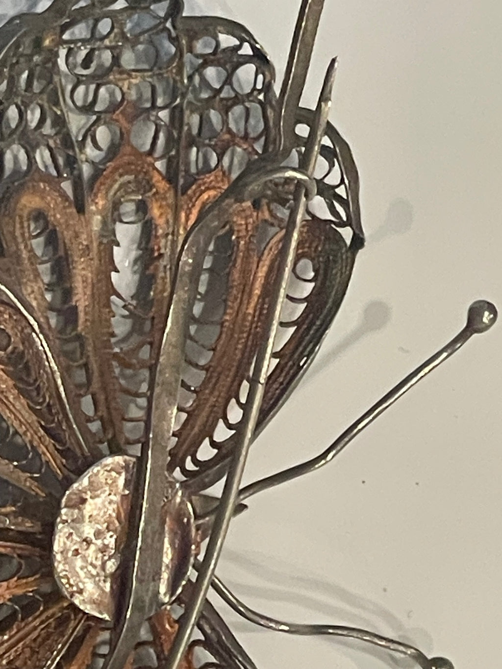 Antique Vintage Filigree Butterfly Brooch needs Repair