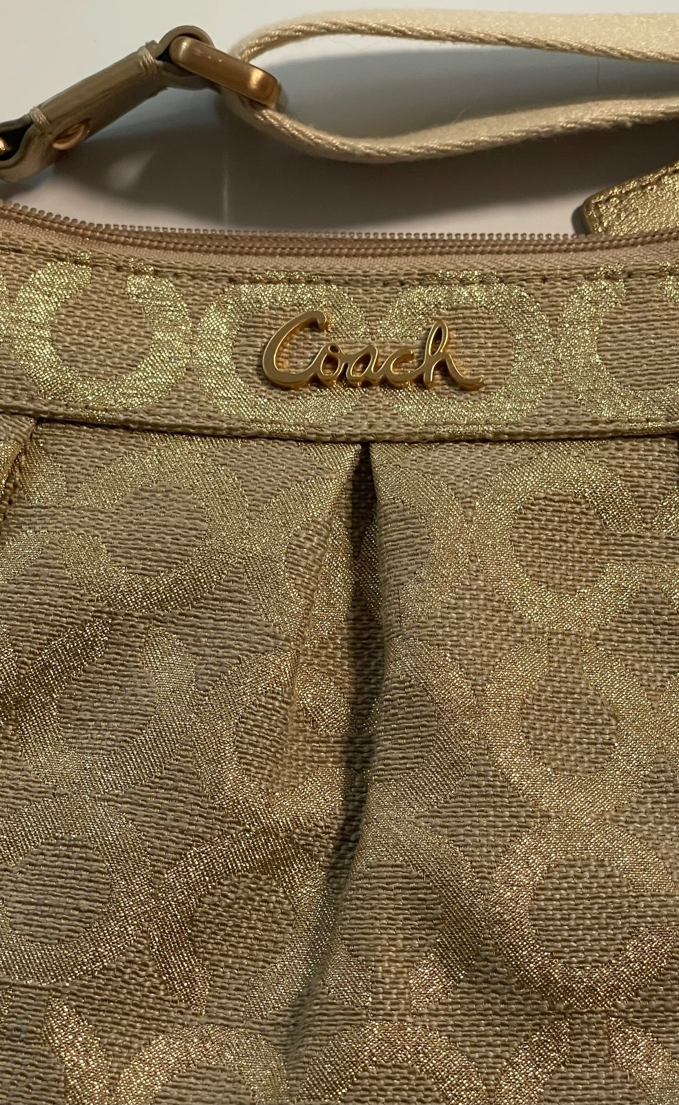 Coach Signature Gold Crossbody Bag