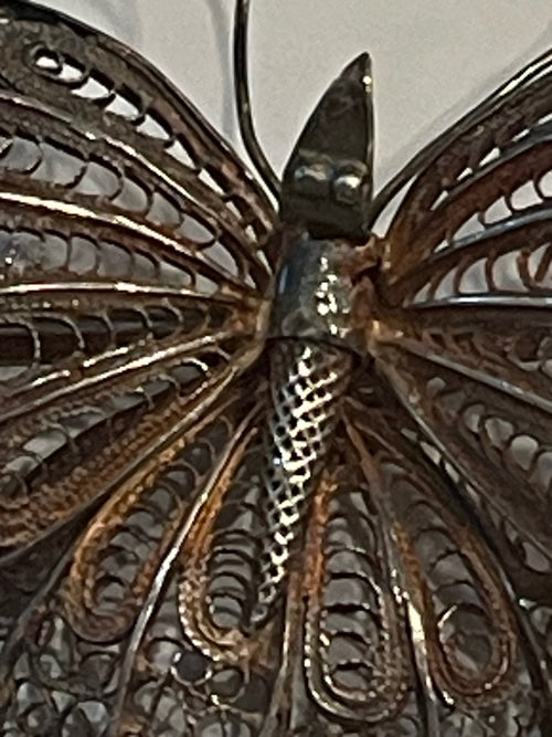 Antique Vintage Filigree Butterfly Brooch needs Repair
