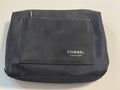 Chanel Parfums Black Cosmetic Bag with Zipper Pockets