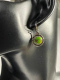 Vintage 925 Sterling Silver Green Turquoise Drop Earrings (India)