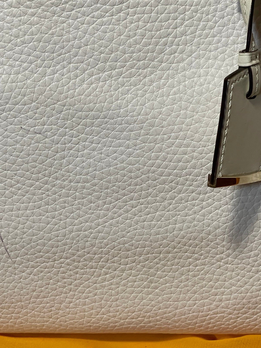 Kate Spade Cream Pebbled Leather Satchel Tote Crossbody Bag Belt Detail