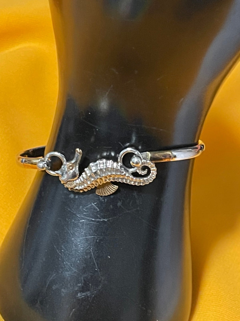 Kovel Sterling Seahorse Topper & Bangle Bracelet