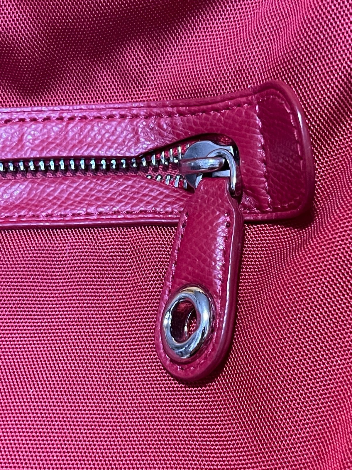 Coach Red Nylon Crossbody Bag Leather Trim