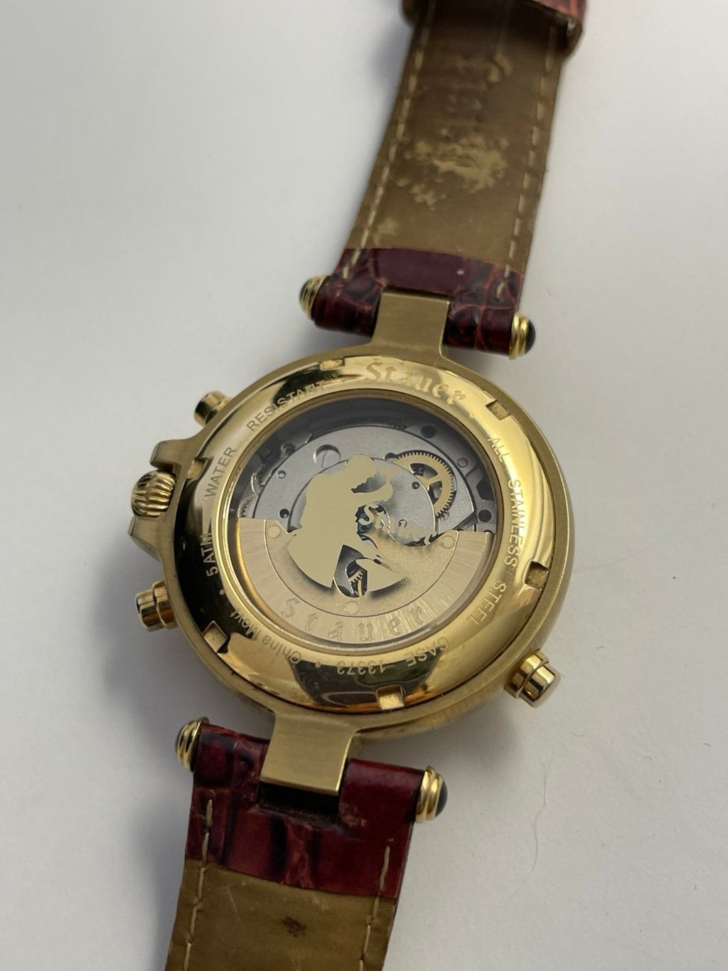 Men’s Stauer Automatic 13373 5ATM Watch with Leather Band