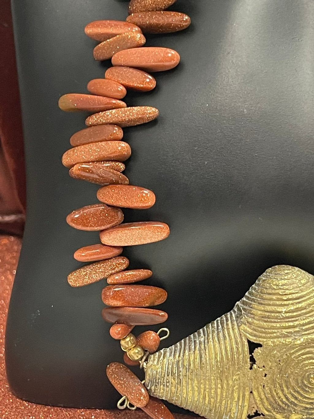 20in Vintage Saki Bronze Statement Necklace