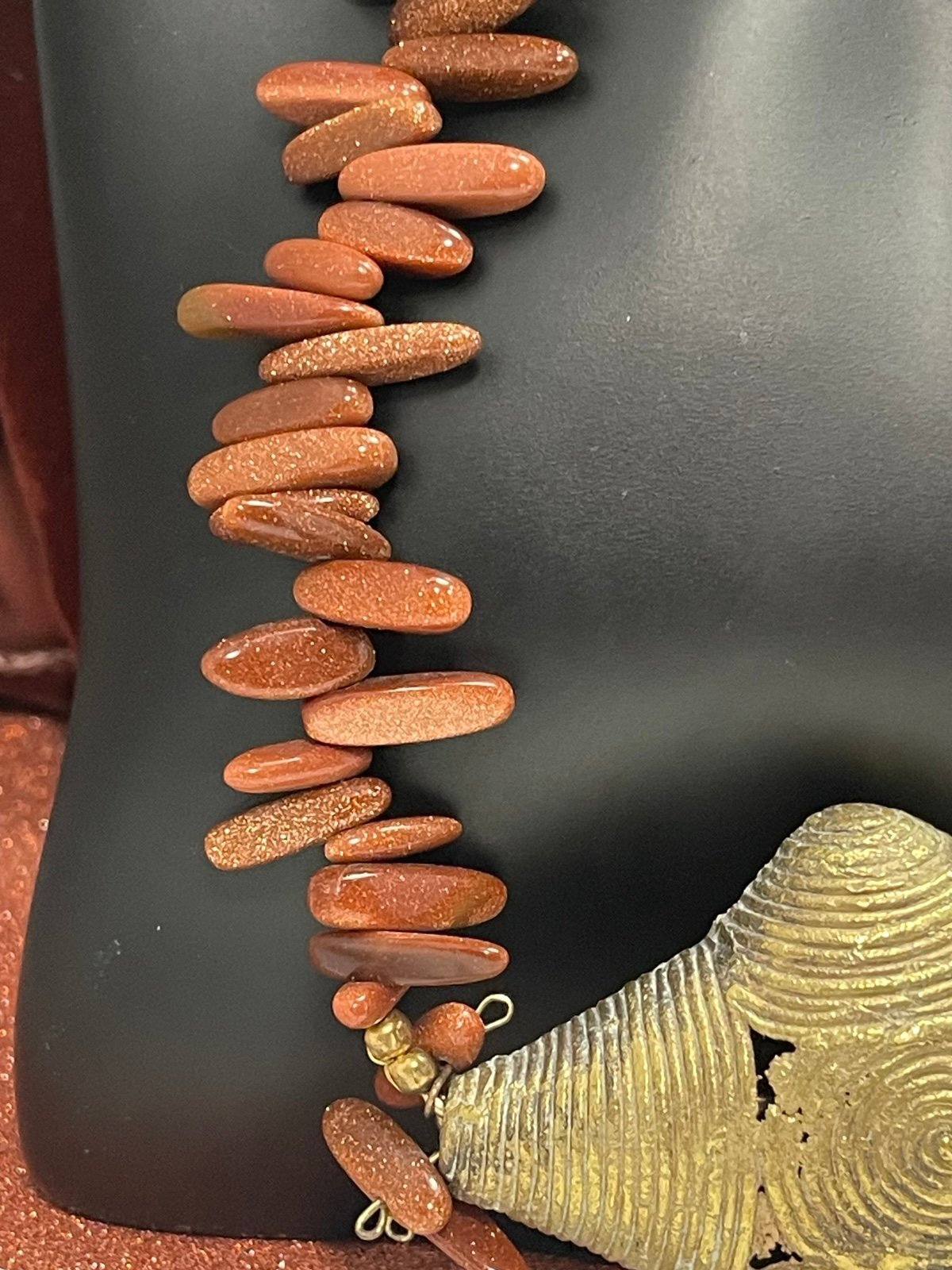 20in Vintage Saki Bronze Statement Necklace