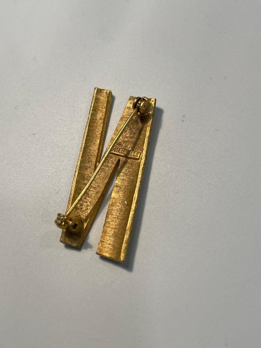 Vintage Mamselle Goldtone ‘N’ Initial Brooch/Pin