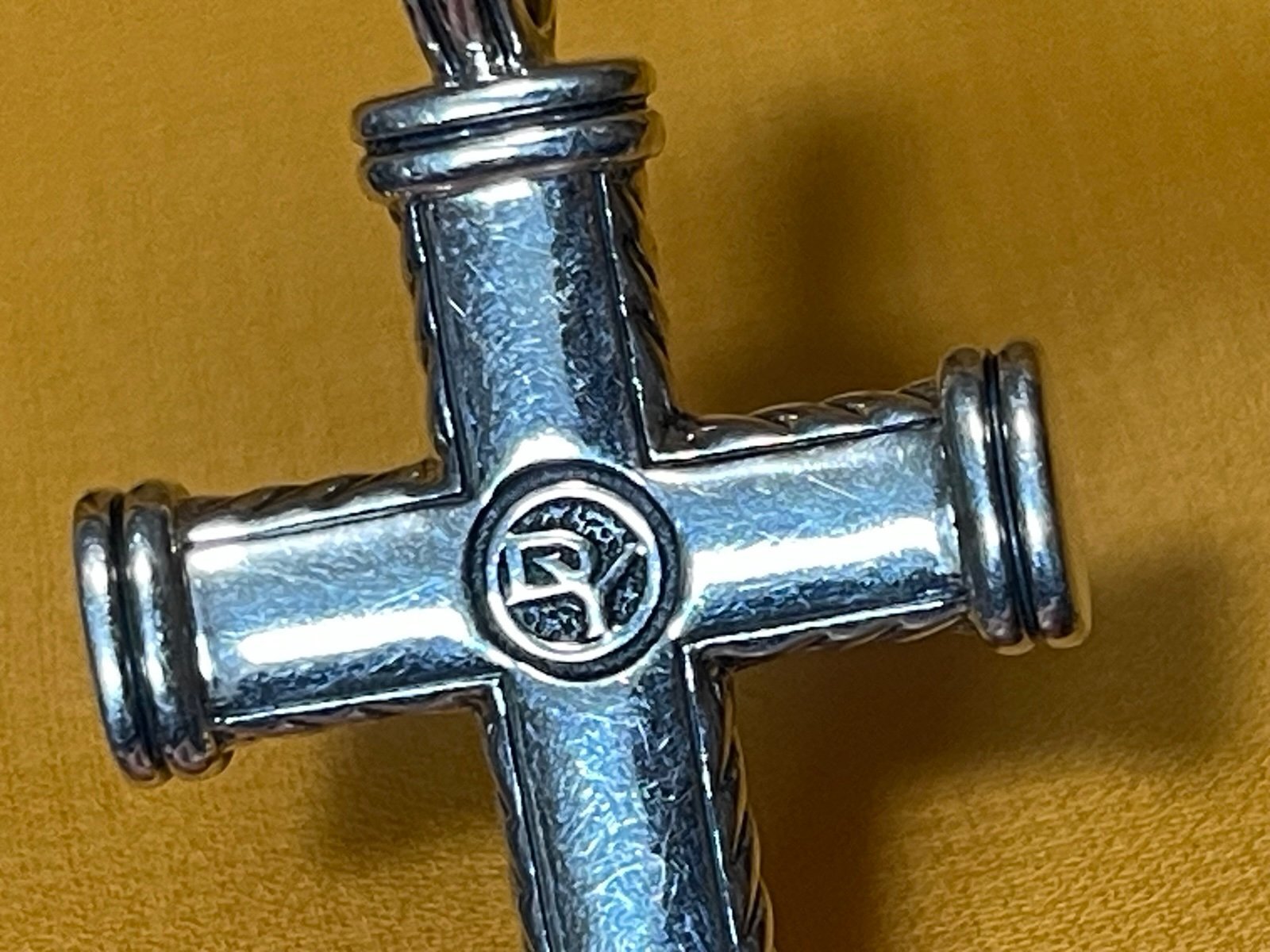 David Yurman Sterling Silver 925 Cable Cross Pendant DY