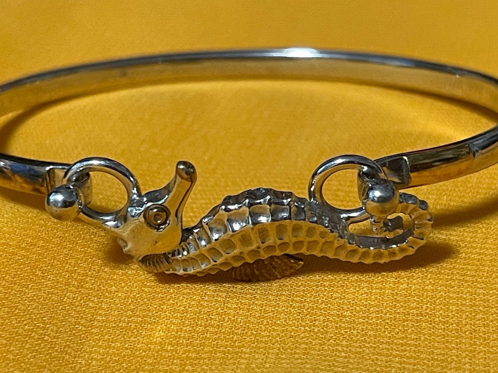 Kovel Sterling Seahorse Topper & Bangle Bracelet