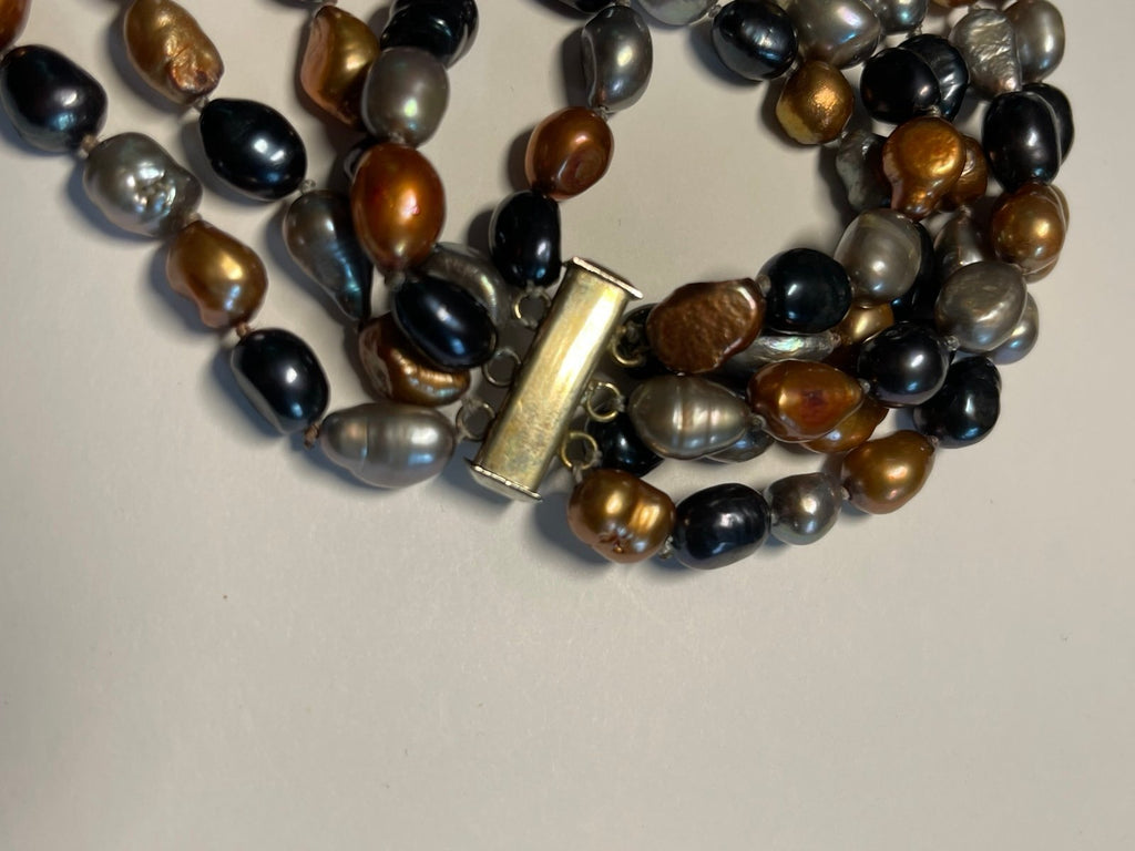19” Sterling Freshwater Pearl Multi-strand Necklace
