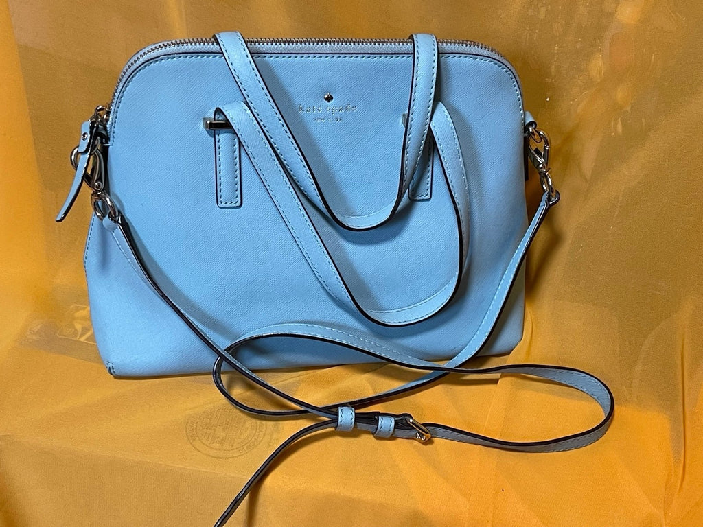 Kate Spade Light Blue Saffiano Leather Satchel Crossbody PXRU4471