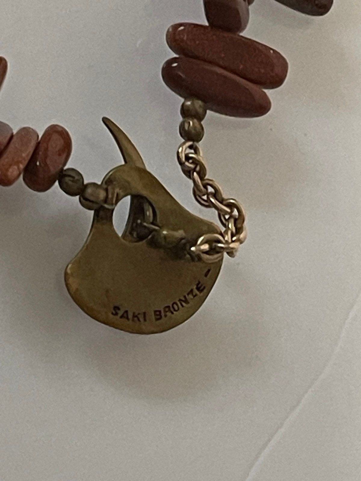 20in Vintage Saki Bronze Statement Necklace