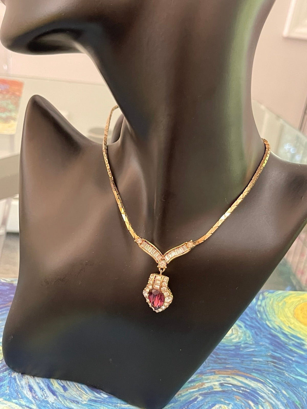 Attwood & Sawyer 22ct Gold-Plated Swarovski Necklace