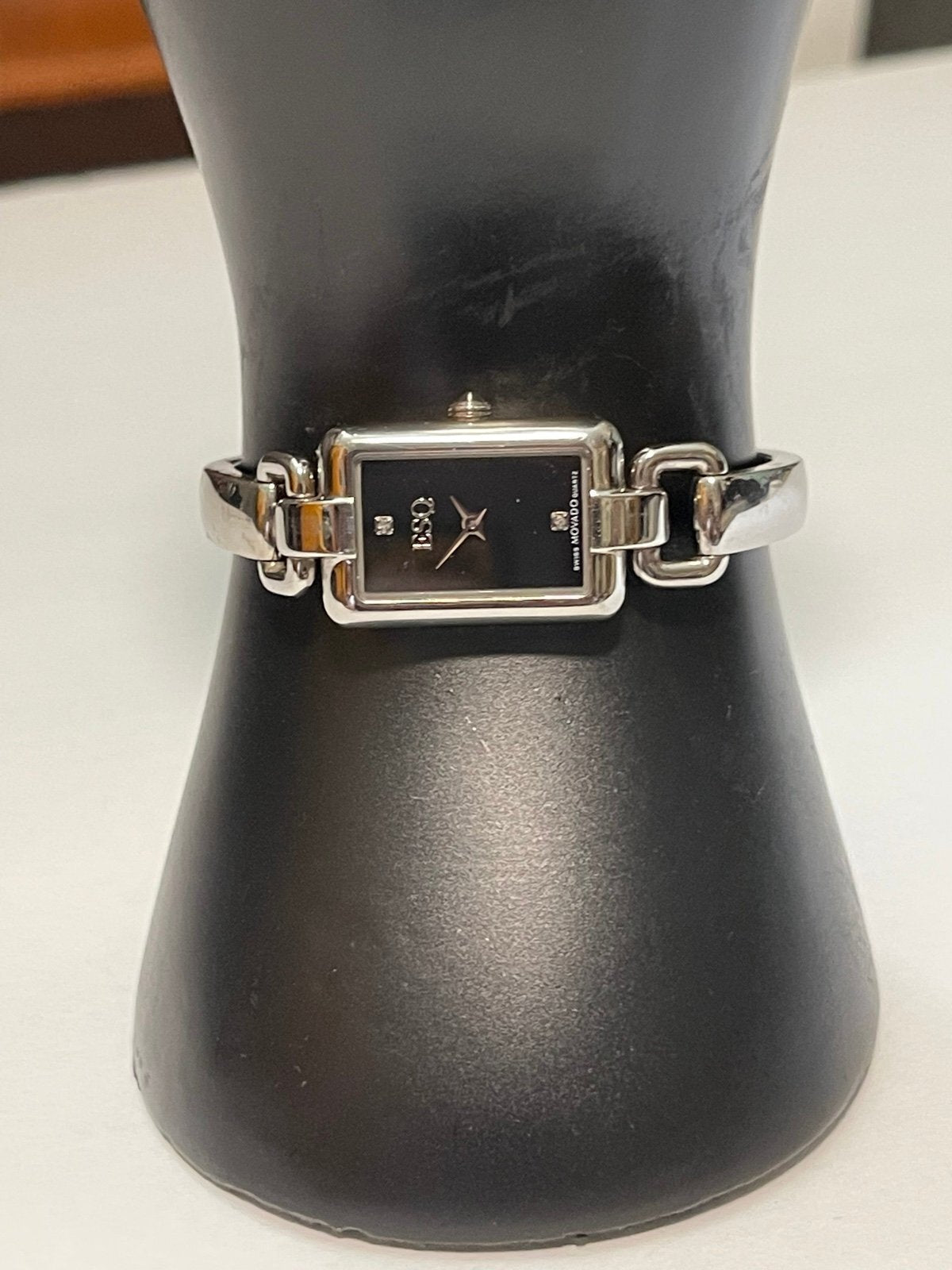 ESQ Movado Ladies Silver-tone Watch Black Face