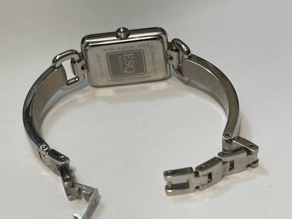 ESQ Movado Ladies Silver-tone Watch Black Face