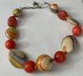 Vintage Signed Jules Smith Boho Chic Hand-Strung Glass Beaded Bracelet