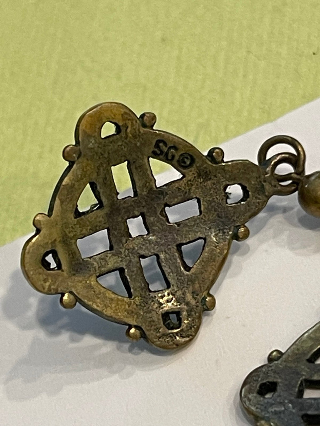 Vintage Celtic Knot Drop Earrings