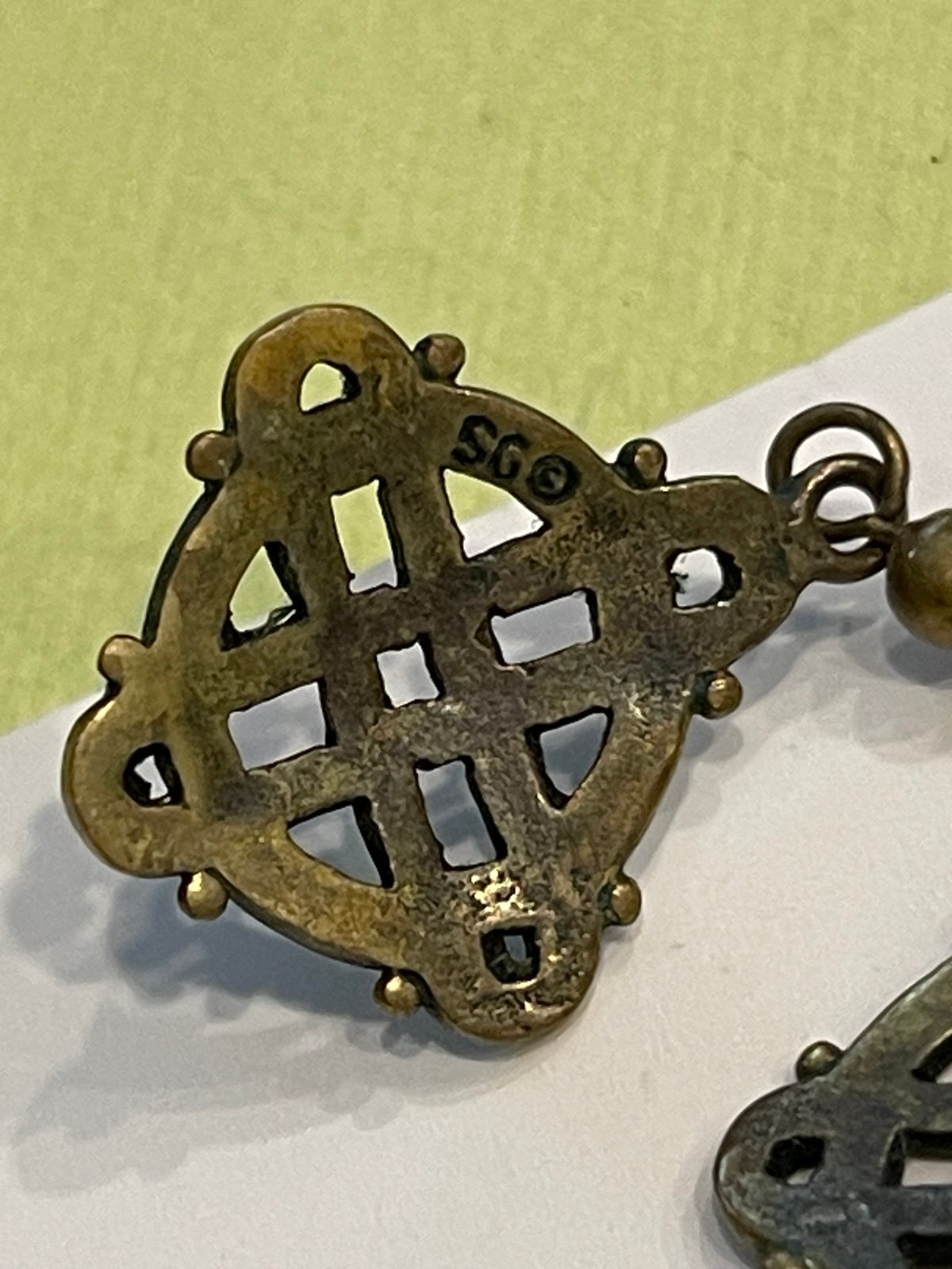 Vintage Celtic Knot Drop Earrings