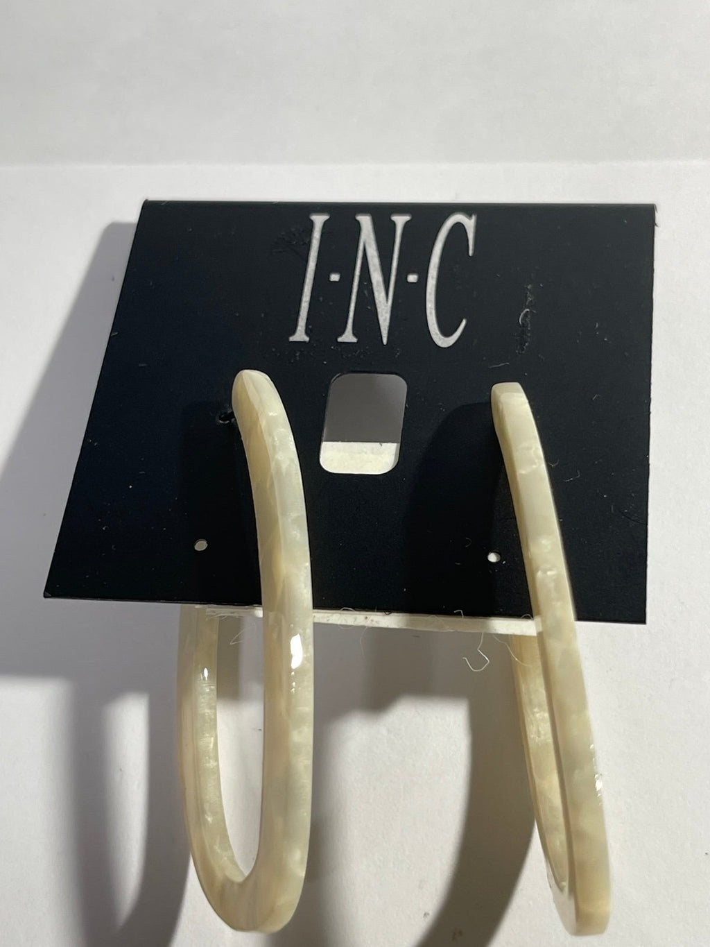 INC International Concepts White Resin Earrings