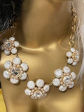 Ann Taylor 3D Floral Graduated Statement Necklace 22in