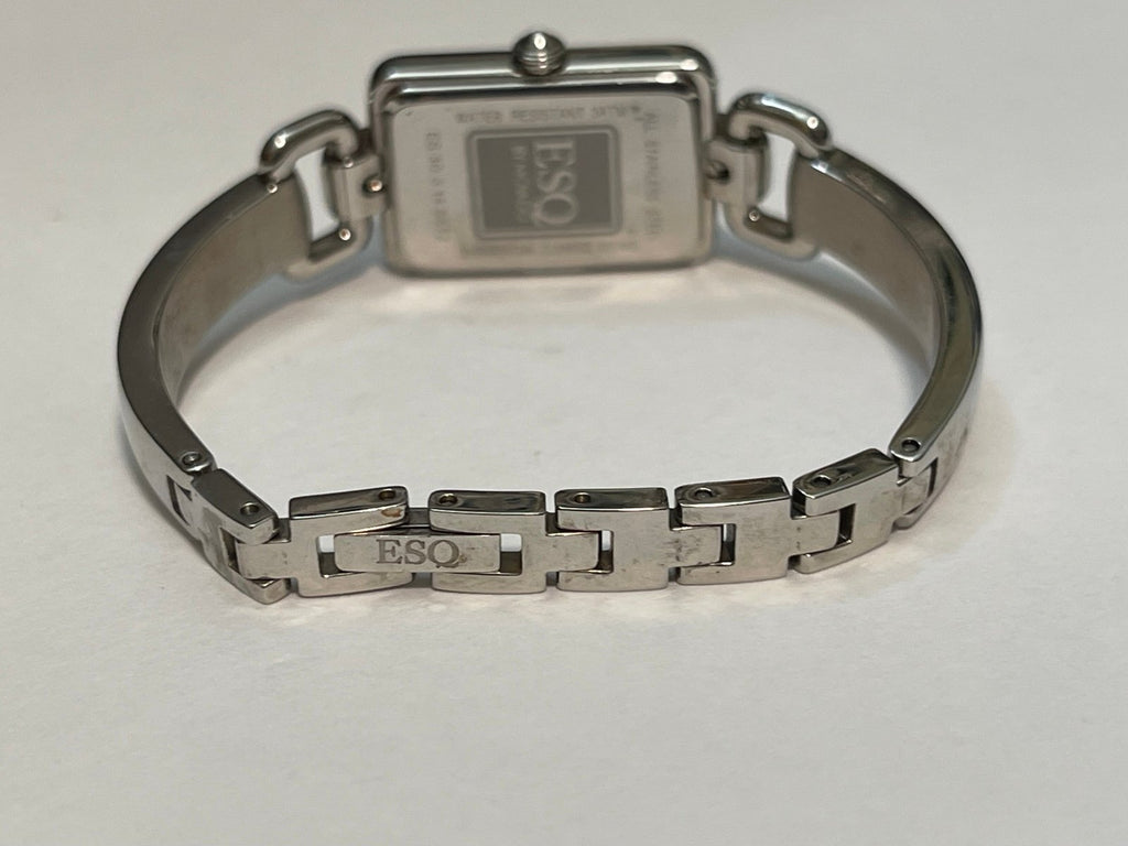 ESQ Movado Ladies Silver-tone Watch Black Face