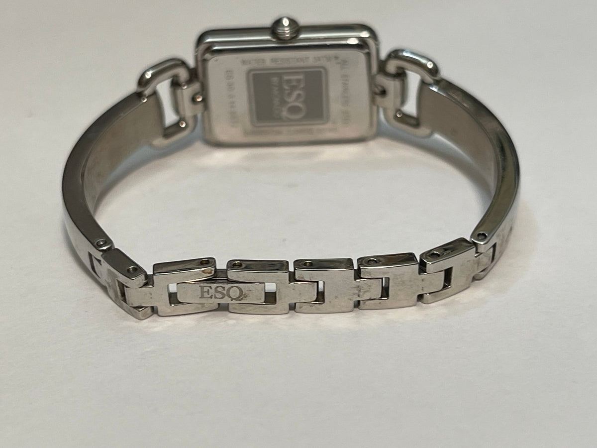 ESQ Movado Ladies Silver-tone Watch Black Face