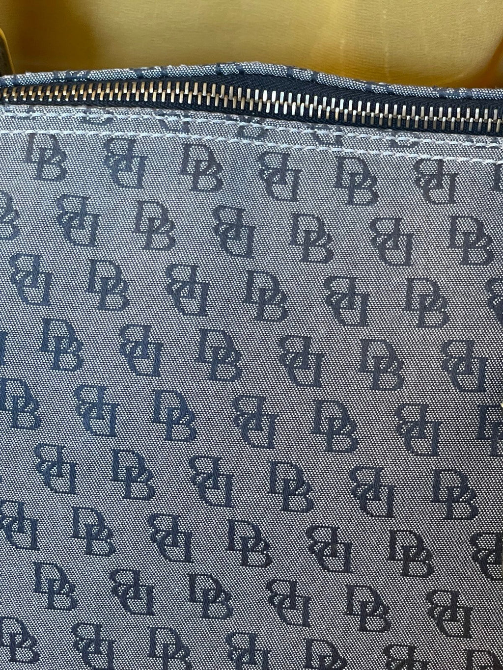 Dooney & Bourke Gray Black DB Monogram Satchel Shoulder Bag Zip Top