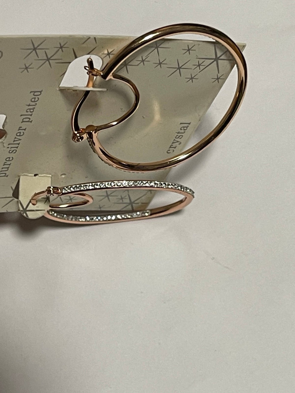 Sparkle Allure Silverplated Goldtone Crystal Accented Hoop Earrings
