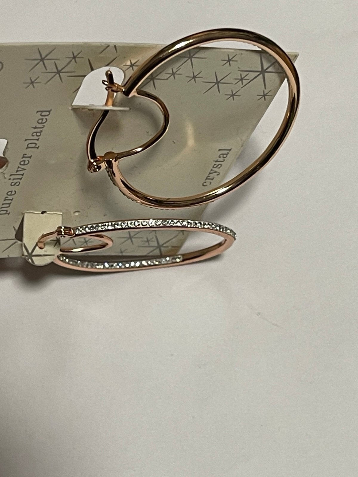 Sparkle Allure Silverplated Goldtone Crystal Accented Hoop Earrings