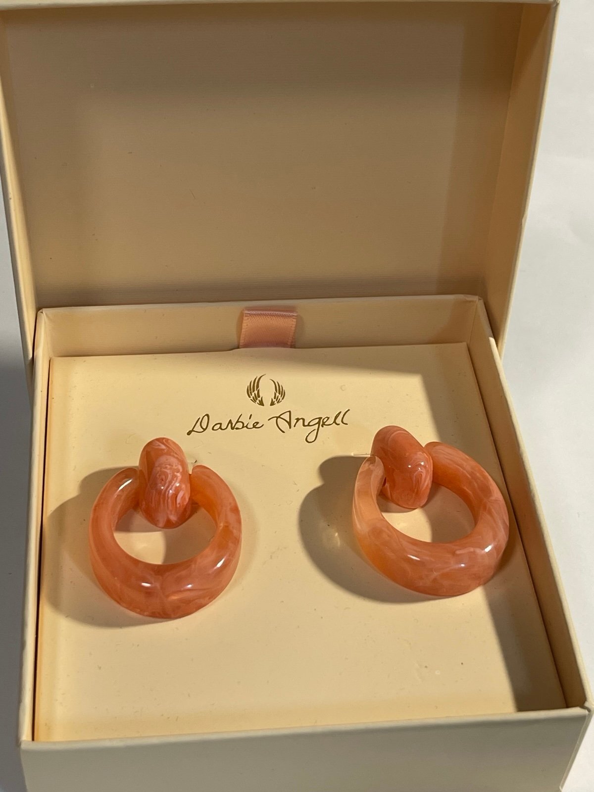 Darbi Angell Acrylic Pink Earrings NIB