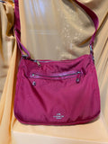 Coach Red Nylon Crossbody Bag Leather Trim