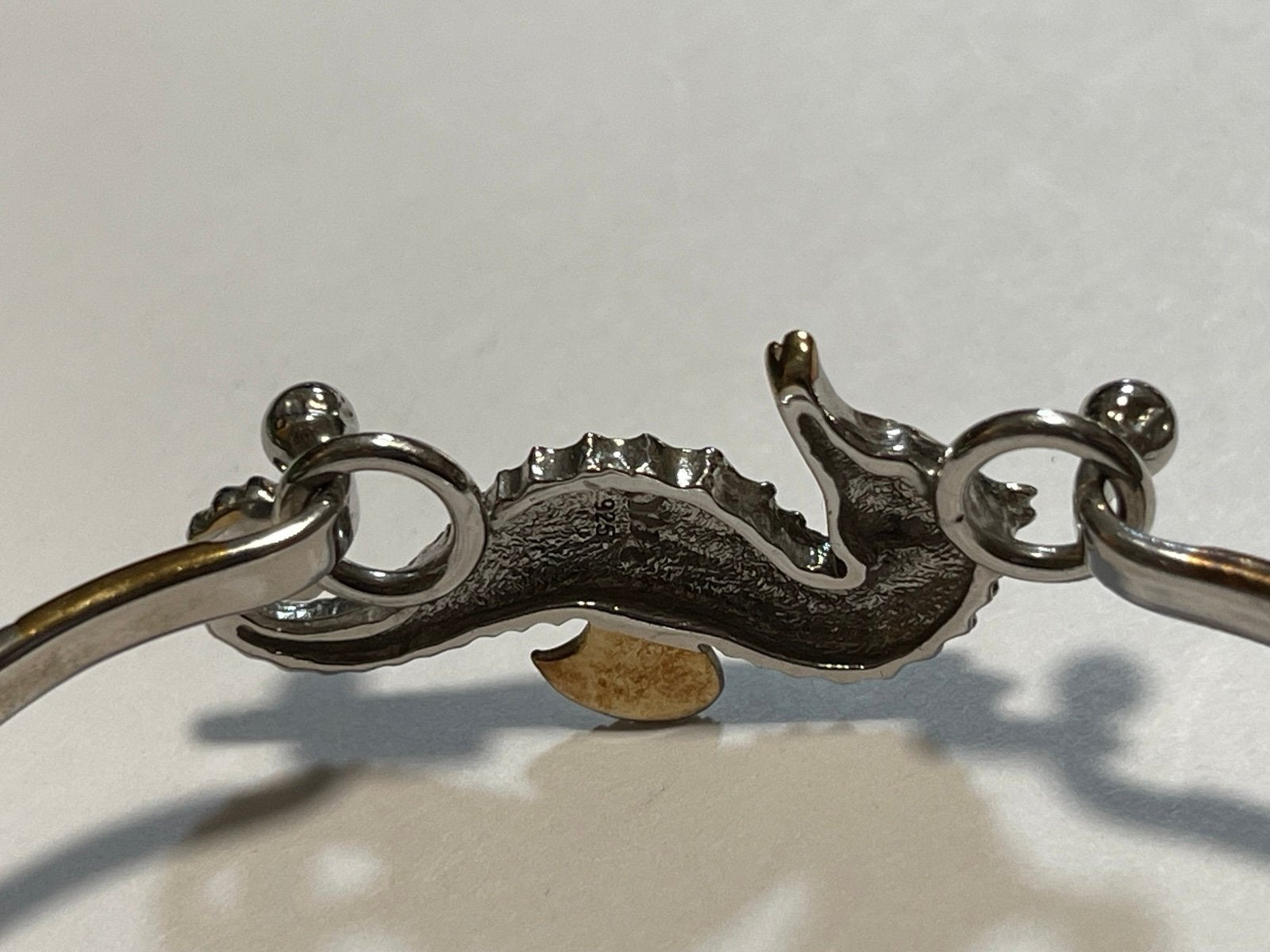 Kovel Sterling Seahorse Topper & Bangle Bracelet